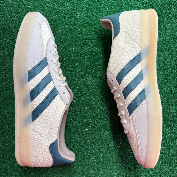 Adidas Gazelle Indoor Cream White Preloved Teal Mens Shoes JR3837 NEW Size 12 - Picture 2 of 5